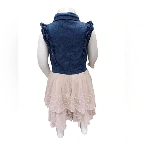 Calvin Klein Jean Tulle Ruffled Dress Size 4 - Picture 3 of 8